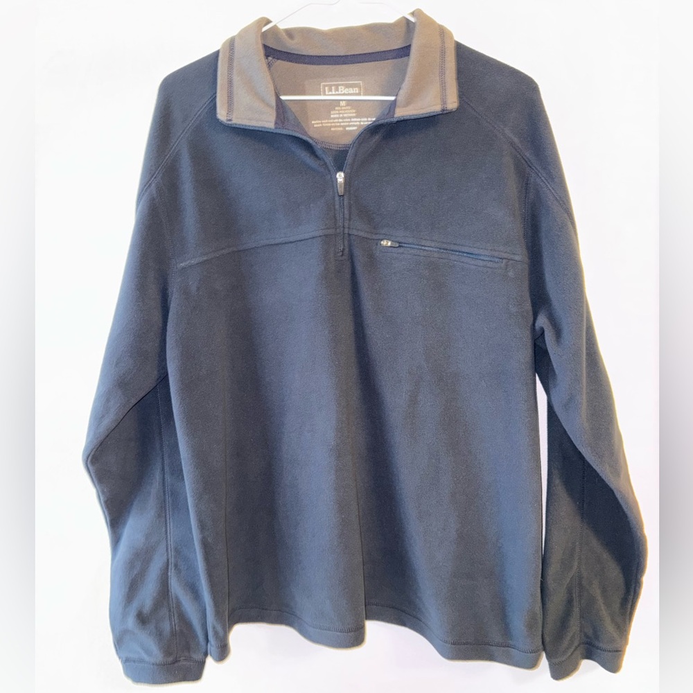L.L. Bean Blue 1/4 Zip Fleece Size Medium